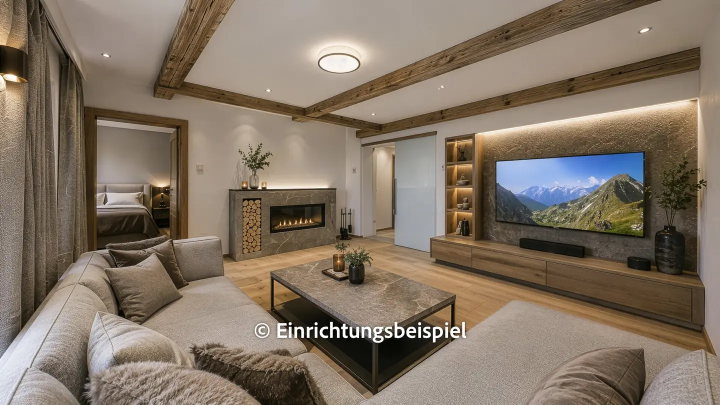Erdgeschosswohnung zentrumsnah mit Kamin und Bergblick