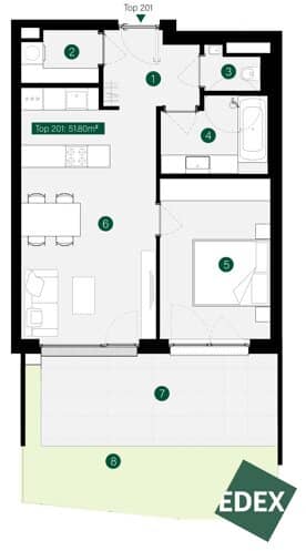 Beautiful 2-room garden apartment in Klosterneuburg