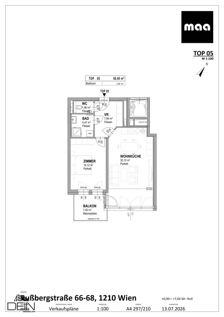 NEW! Quiet 2-room new-build apartment with courtyard-facing balcony near the Strebersdorf terminus