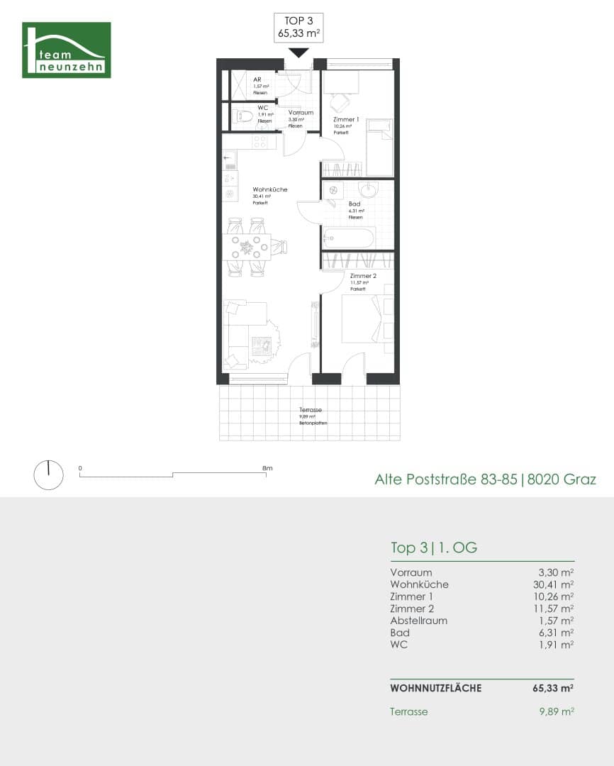 Moderne 3-Zimmer-Wohnung mit gemütlicher Freifläche - Ihr neues Zuhause im Graz-Lend!
