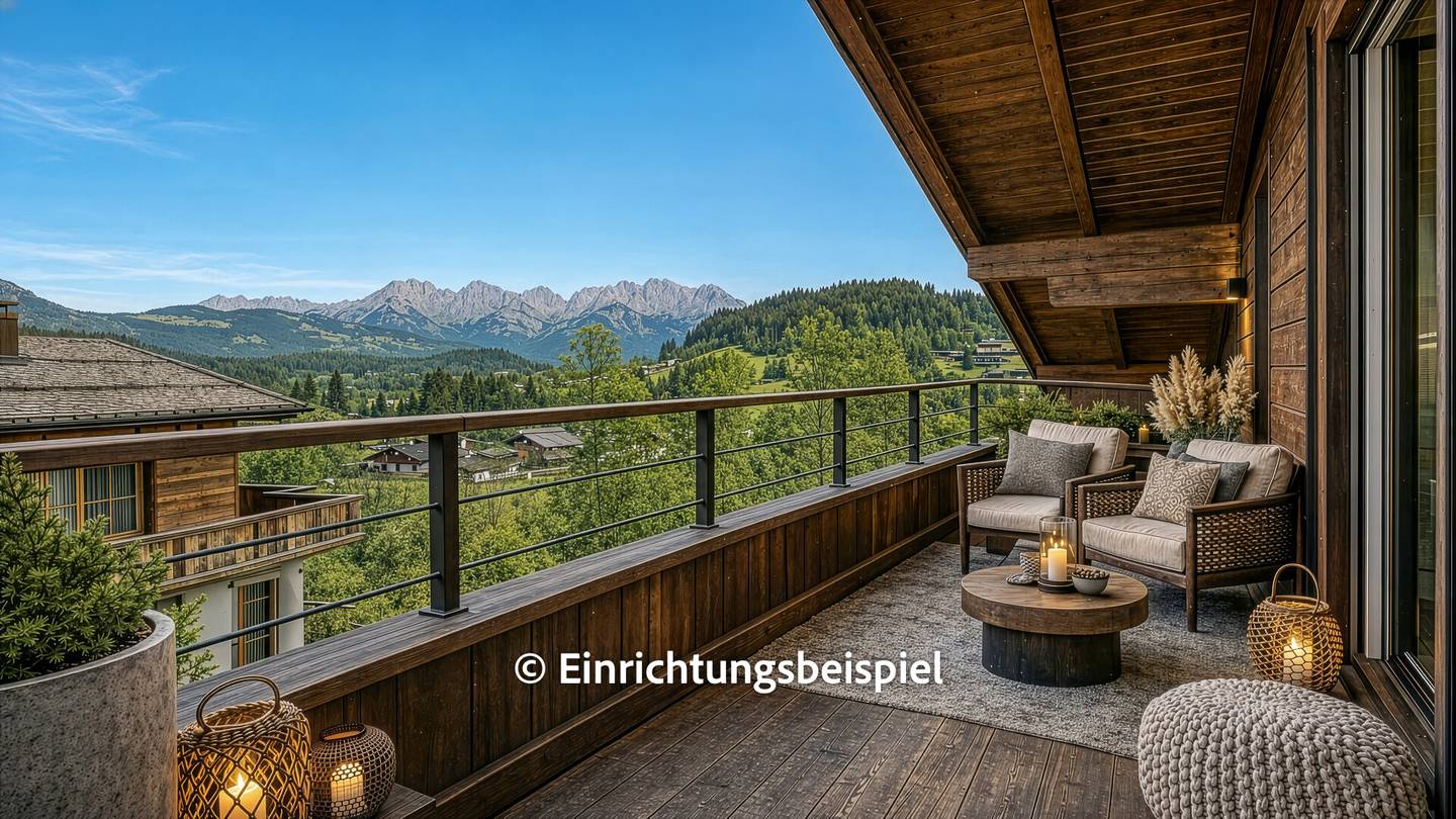 Dachgeschosswohnung direkt an der Skipiste mit Kaiserblick