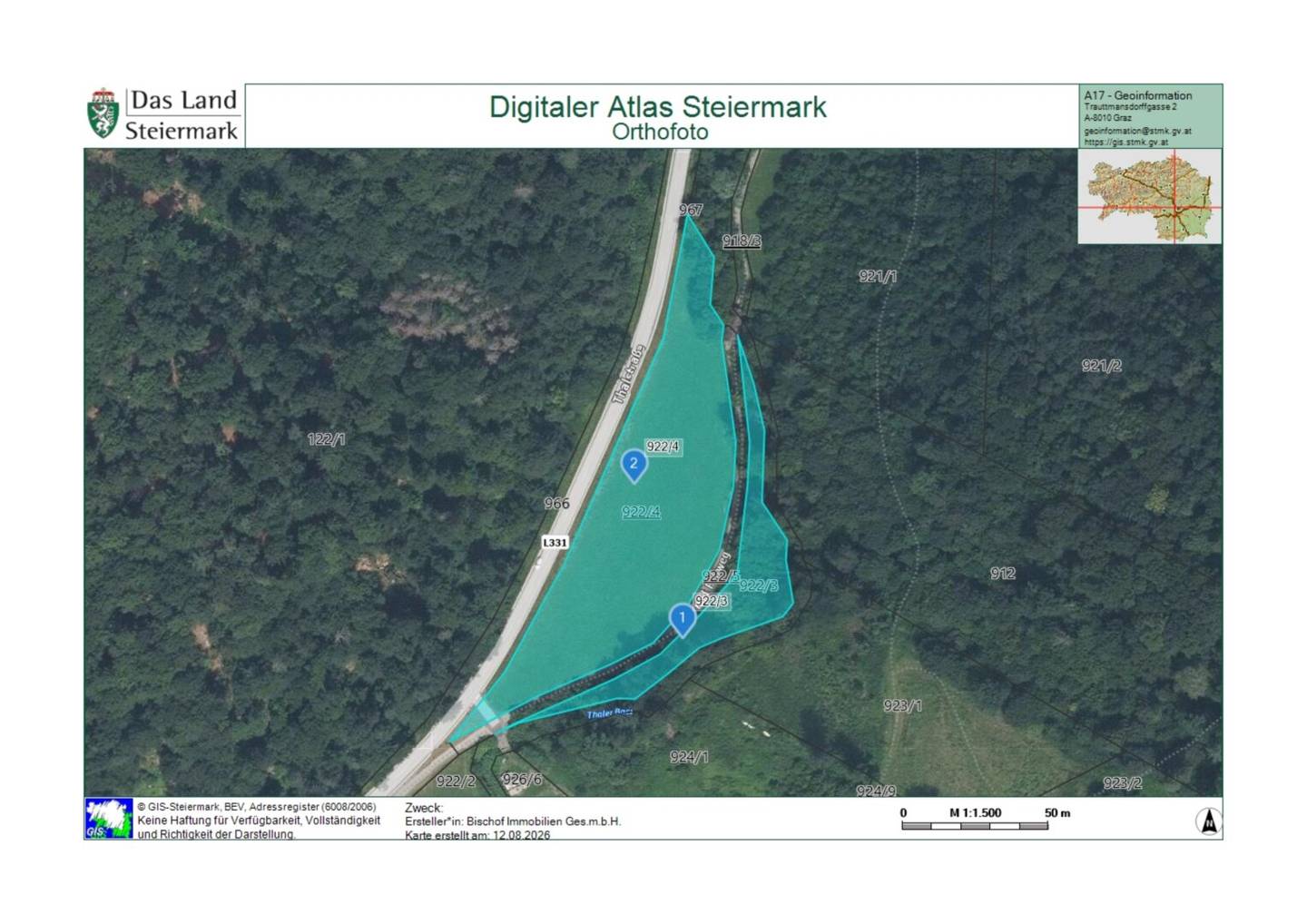 Small plot with forest portion