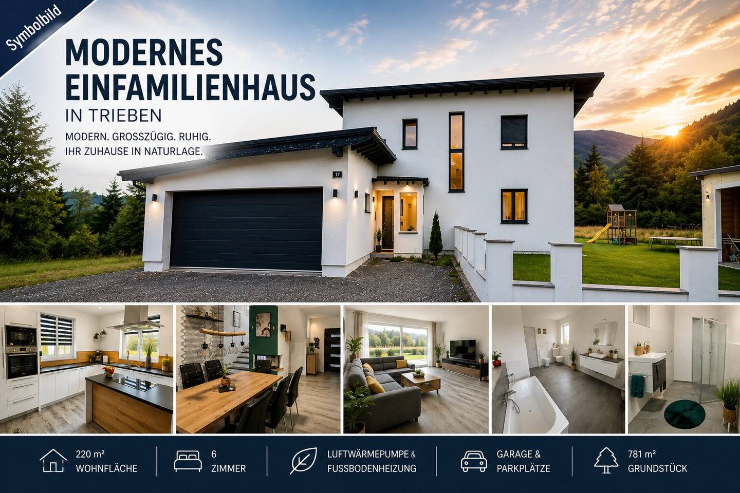 Modernes Einfamilienhaus– 220 m² Wohn- &amp; Lebensraum mit großem Garten in traumhafter Naturlage