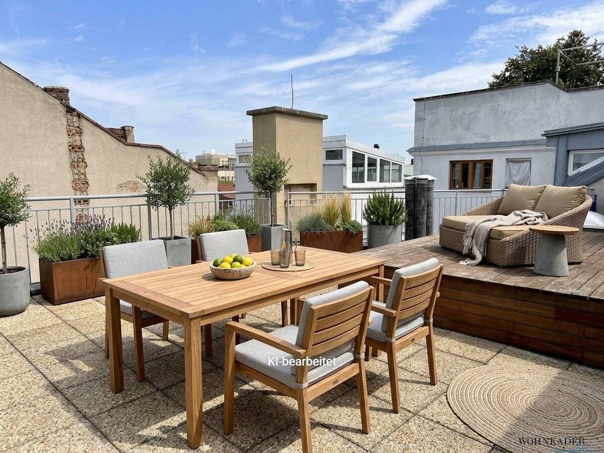 Exclusive maisonette with roof terrace, light-filled, walk-in wardrobe, home office, parking spaces