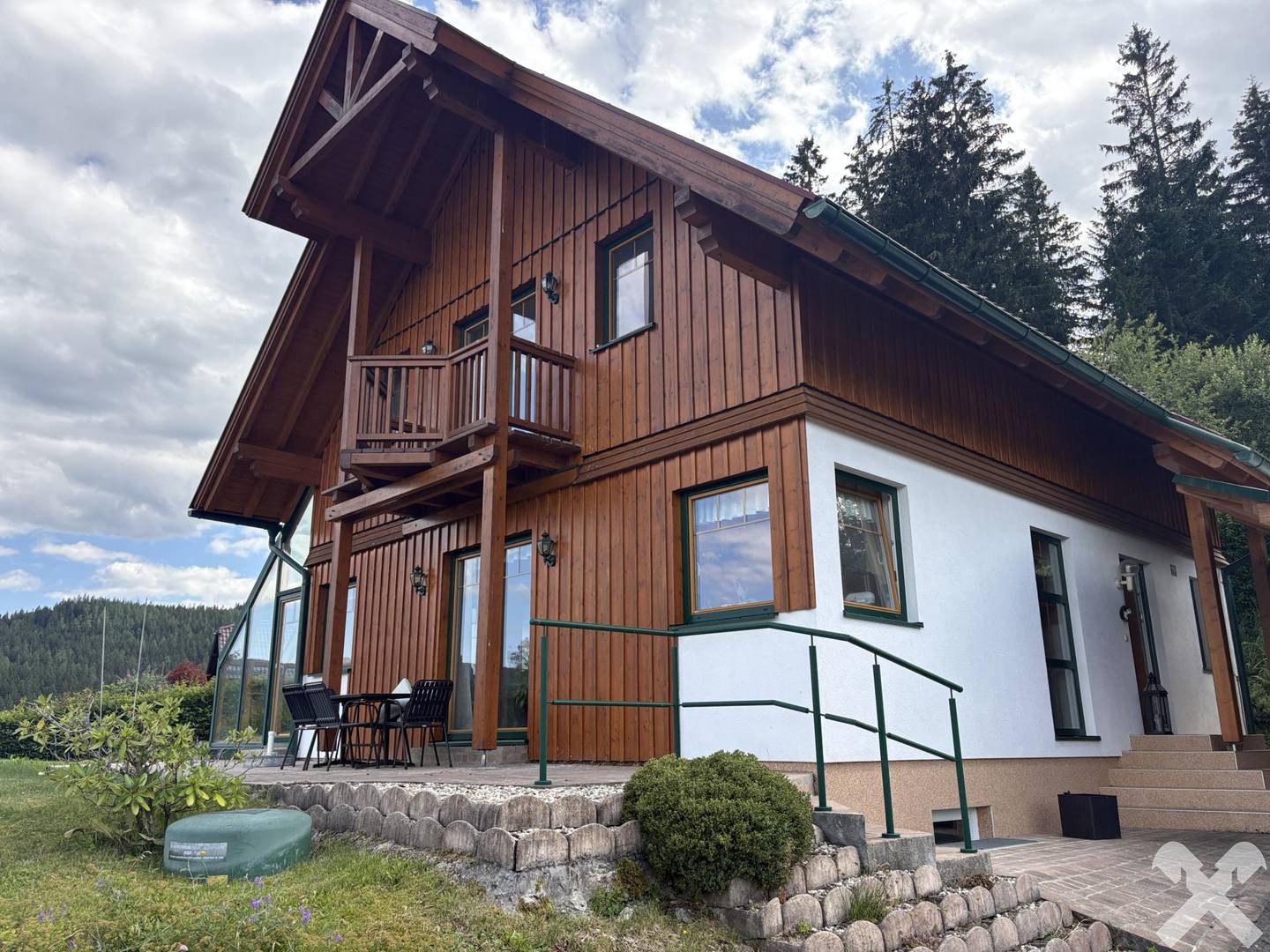 Wintergarten mit Panoramablick nahe Packer Stausee Familienwohnung