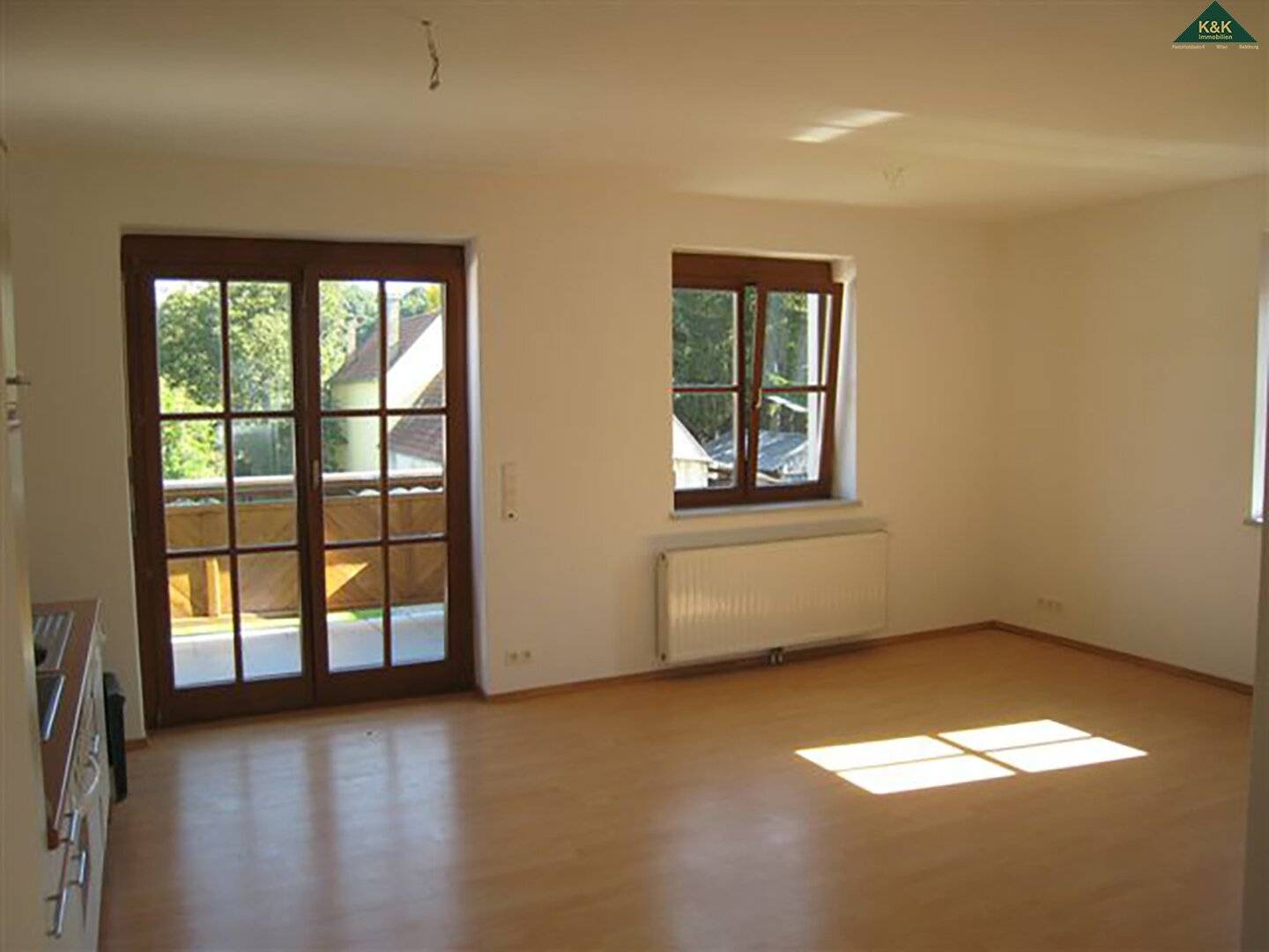 In the Donauauen National Park with balcony and courtyard green area
