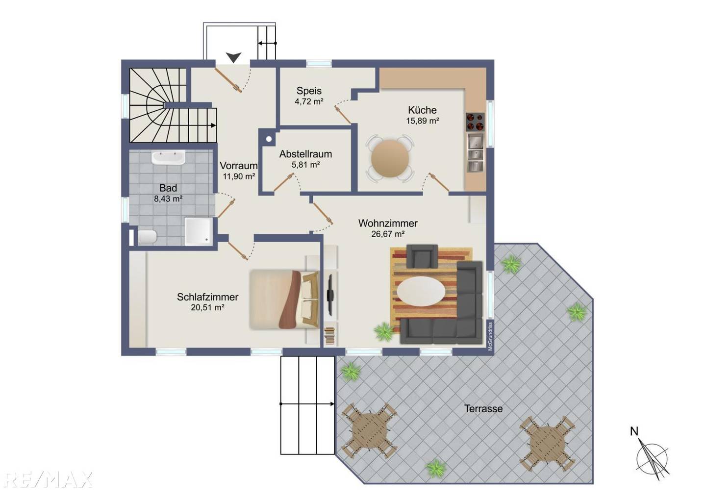 Familienwohnung mit großem Garten und Photovoltaik