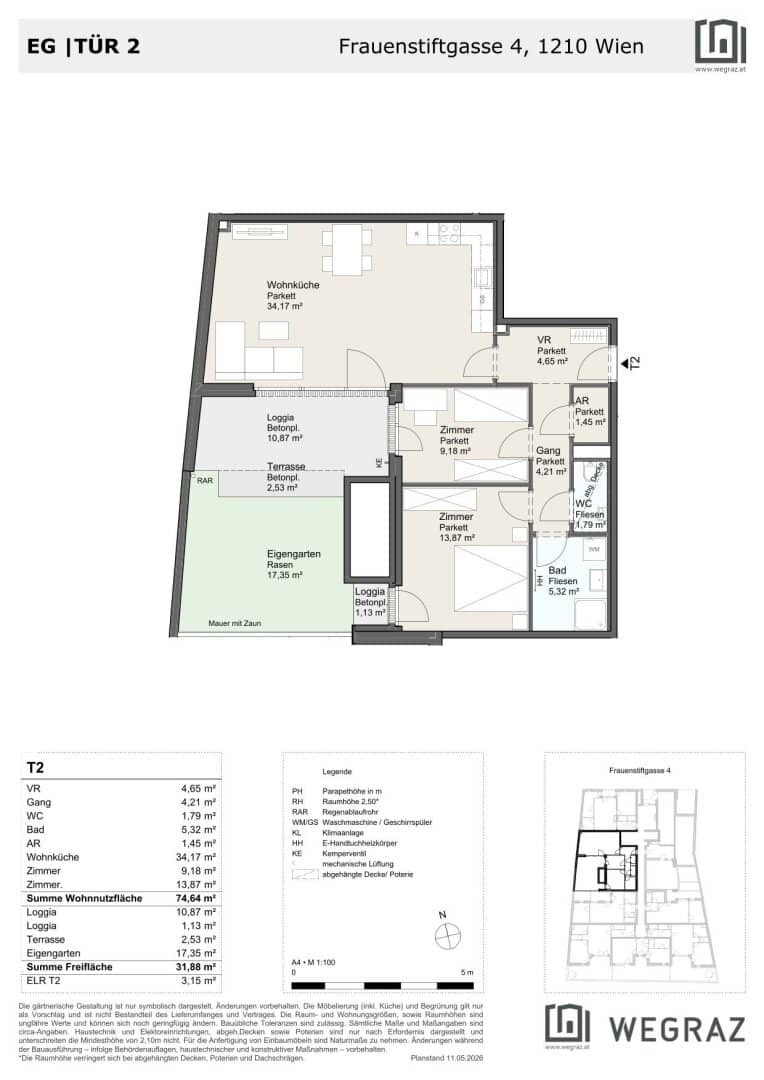 moderne 3 Zimmerwohnung in 1210 Wien