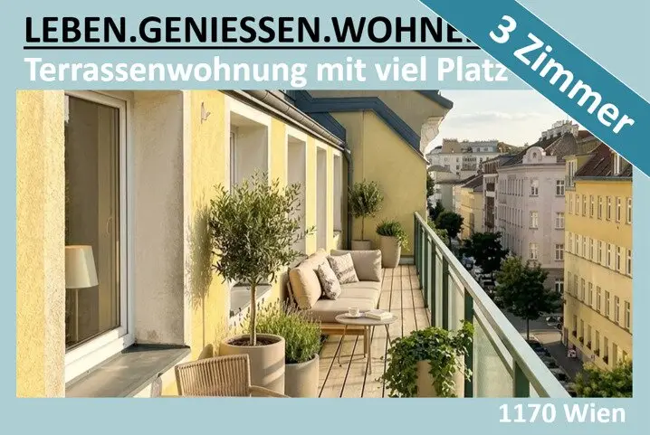 3 ZIMMER WOHNUNG MIT 20 M² TERRASSE