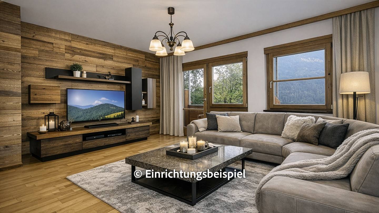 Sunny apartment in quiet hillside location with open mountain view