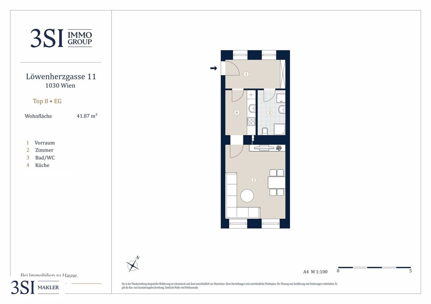 Charmante 1-Zimmer-Wohnung im klassischen Altbauparterre