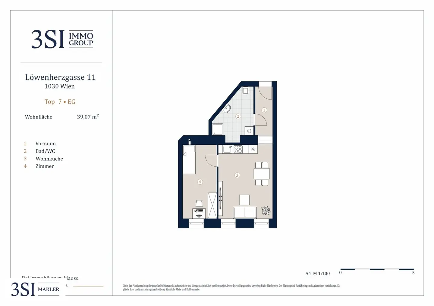 First occupancy in historic building: Stylish 2-room apartment in Löwenherzgasse