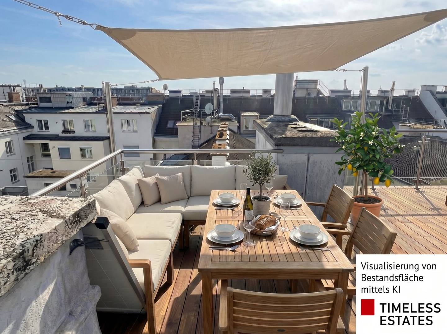 Kompakte Dachgeschoß-Einheit mit eigener Dachterrasse