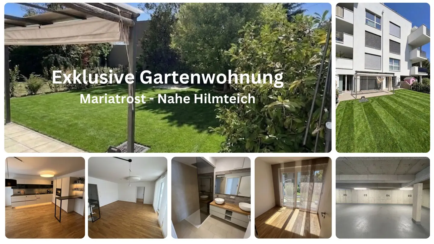 Traumhafte Gartenwohnung mit 127 m² Eigengarten, 30 m² Terrasse &amp; 2 TG-Plätzen - schnell Termin vereinbaren