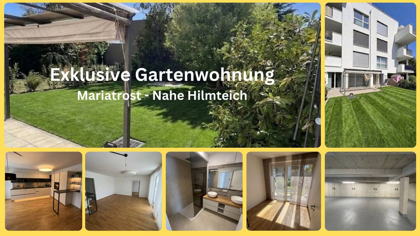Dream garden apartment with 127 m² private garden, 30 m² terrace and 2 underground parking spaces - arrange an appointment quickly
