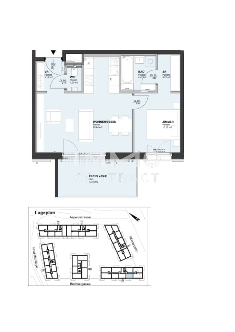 Subtenant Search | 2-Room Apartment with Balcony near U2 Aspernstraße – Fitness and Sauna in the Building