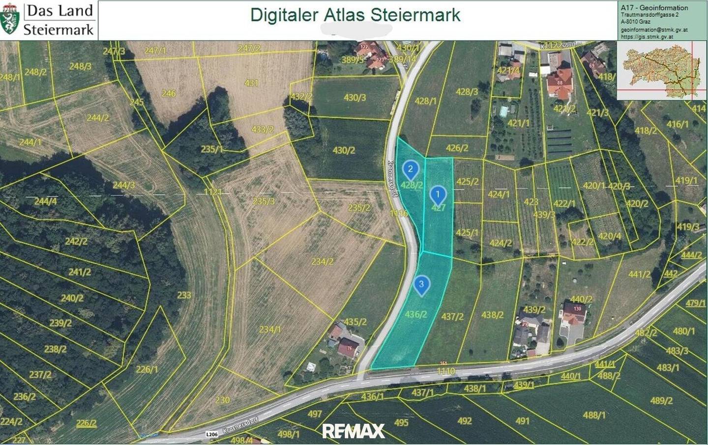 Grundstücke in Kronnersdorf mit 976m² Bauland zu verkaufen