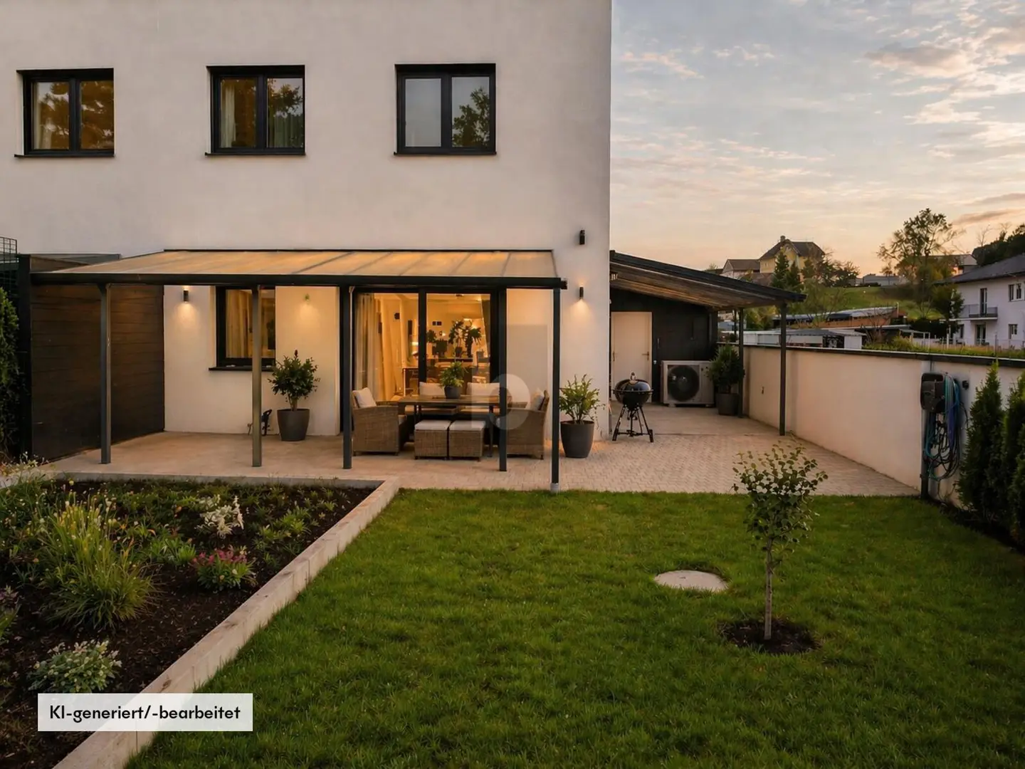Lichtdurchflutete Familienwohnung am Waldrand mit Garten