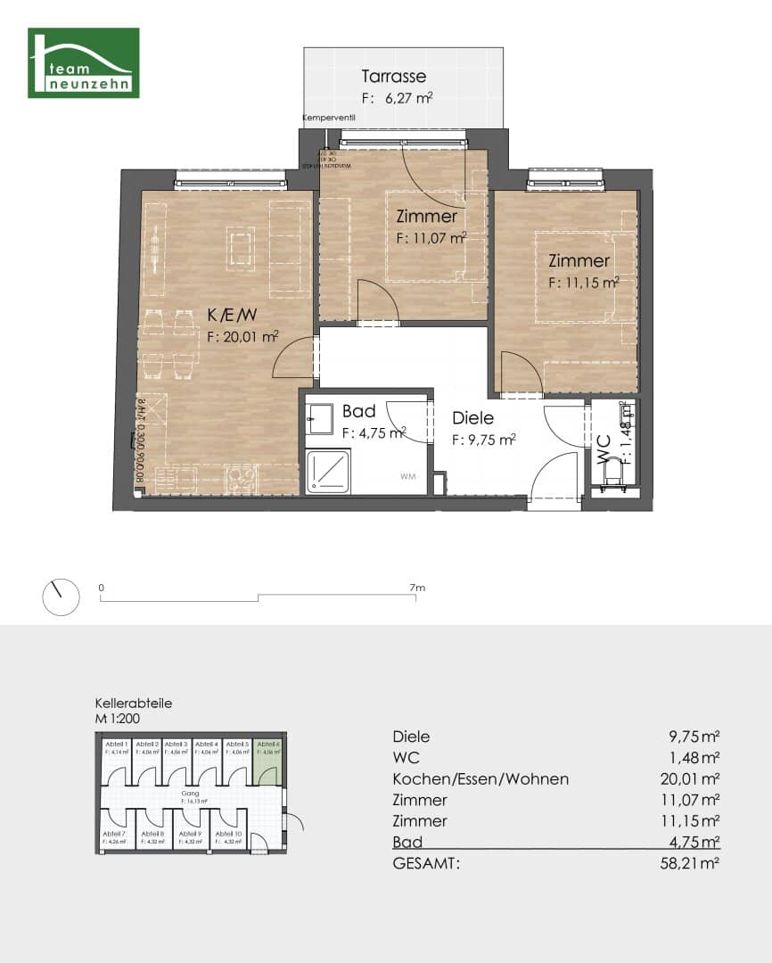 AKTIONSPREIS | KAISERWASSER COLLECTION – 3-Zimmer-Neubau mit Terrasse | U1 & Kaiserwasser vor der Haustüre