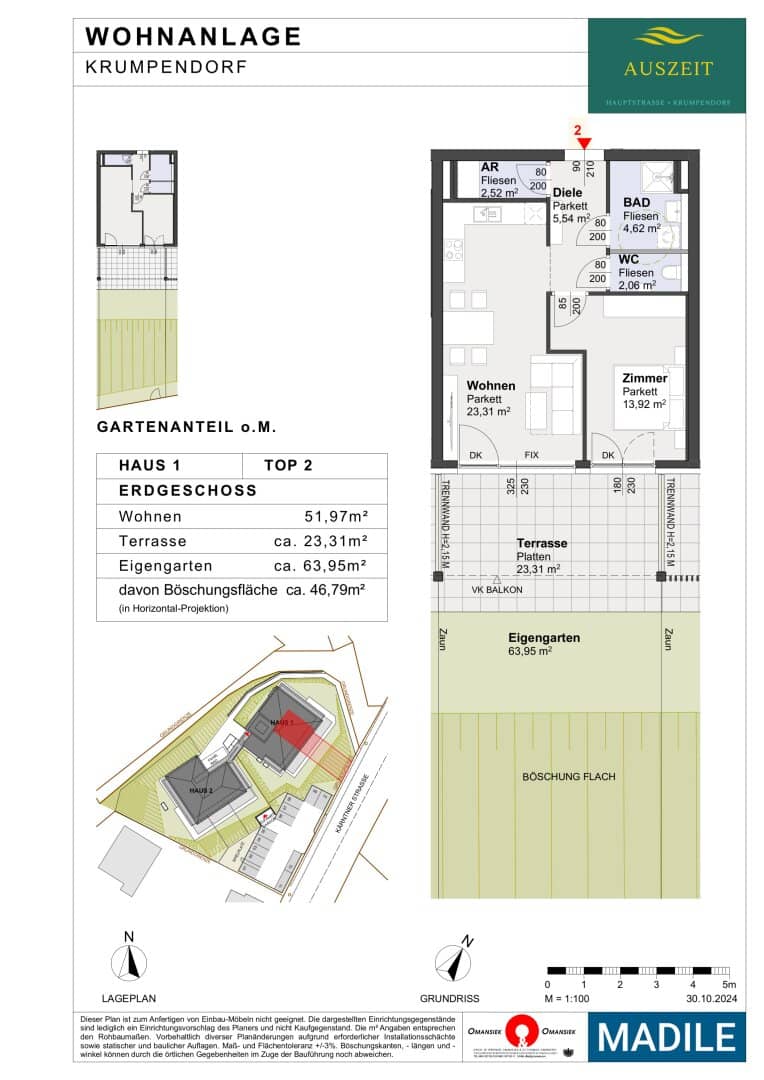 Residential complex Auszeit - 2 room garden apartment - A project by MADILE