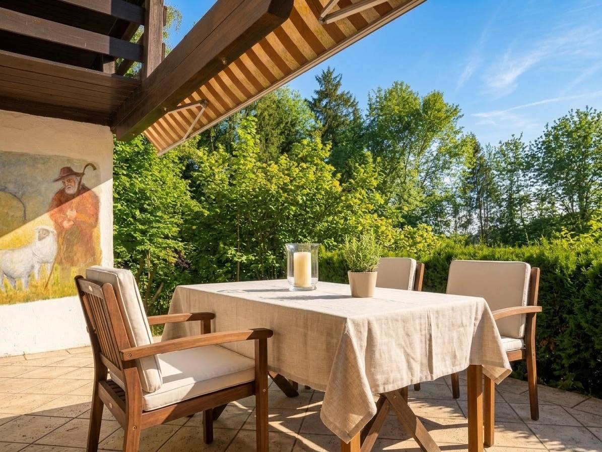 Wohnung in Gartenidylle mit offenem Kamin und Fernblick