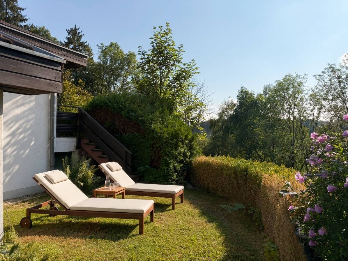 Wohnung in Gartenidylle mit offenem Kamin und Fernblick