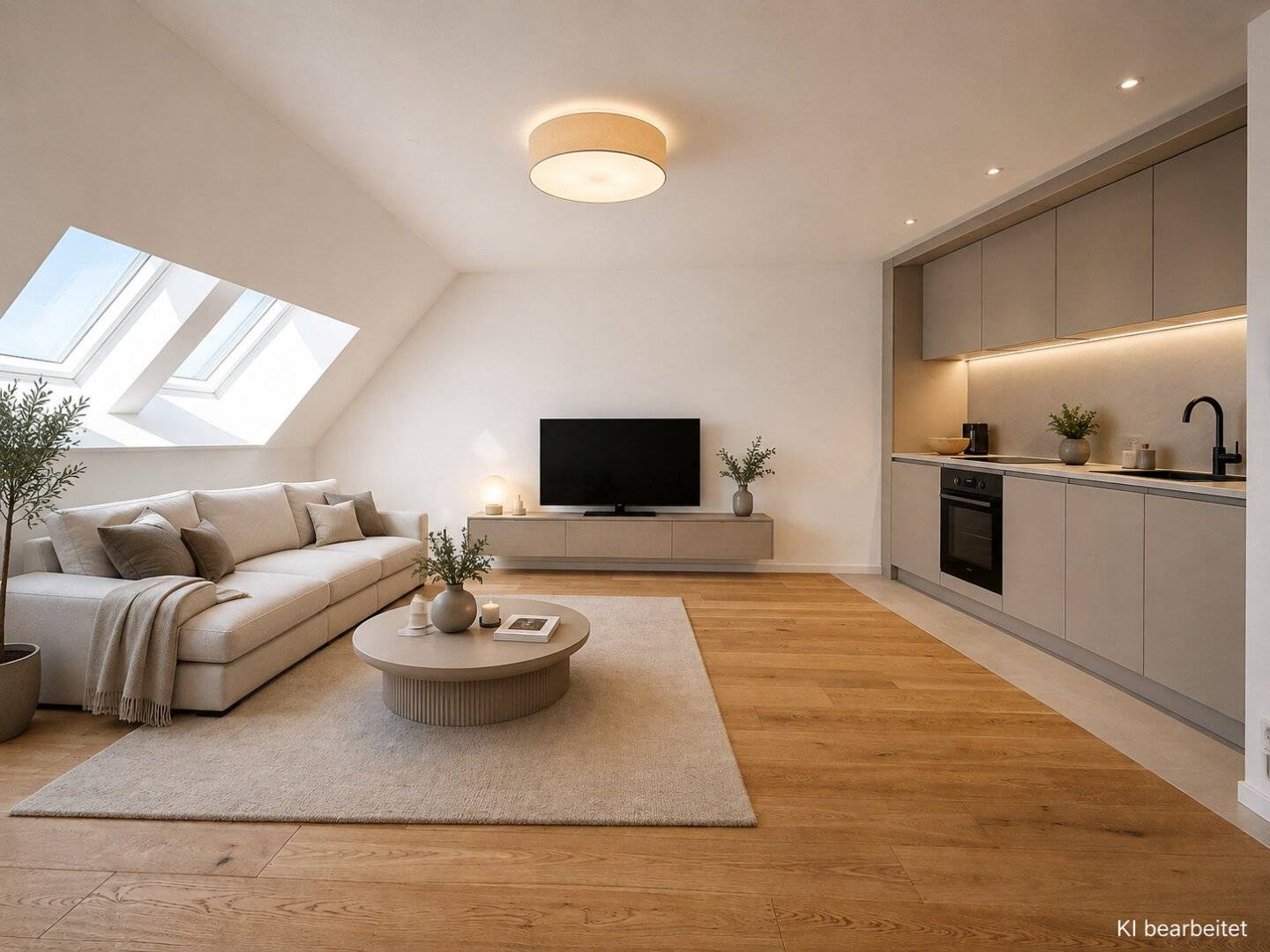 Modern 2-room Attic Apartment with Underfloor Heating and Wide View