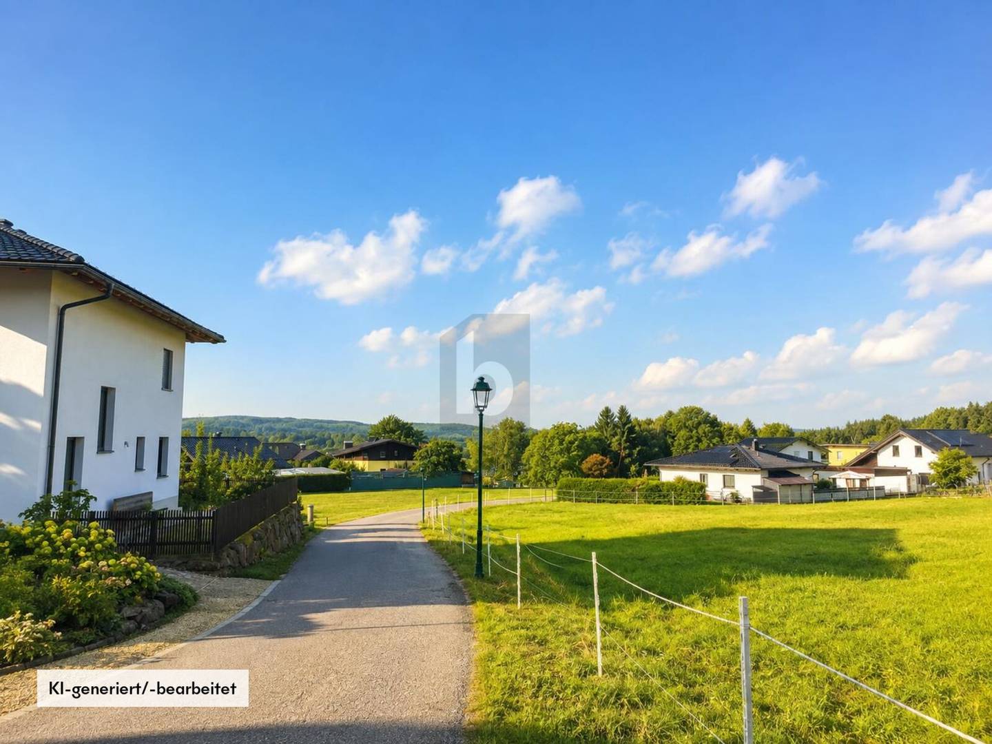 Sunny future site for a new build apartment in peaceful green surroundings