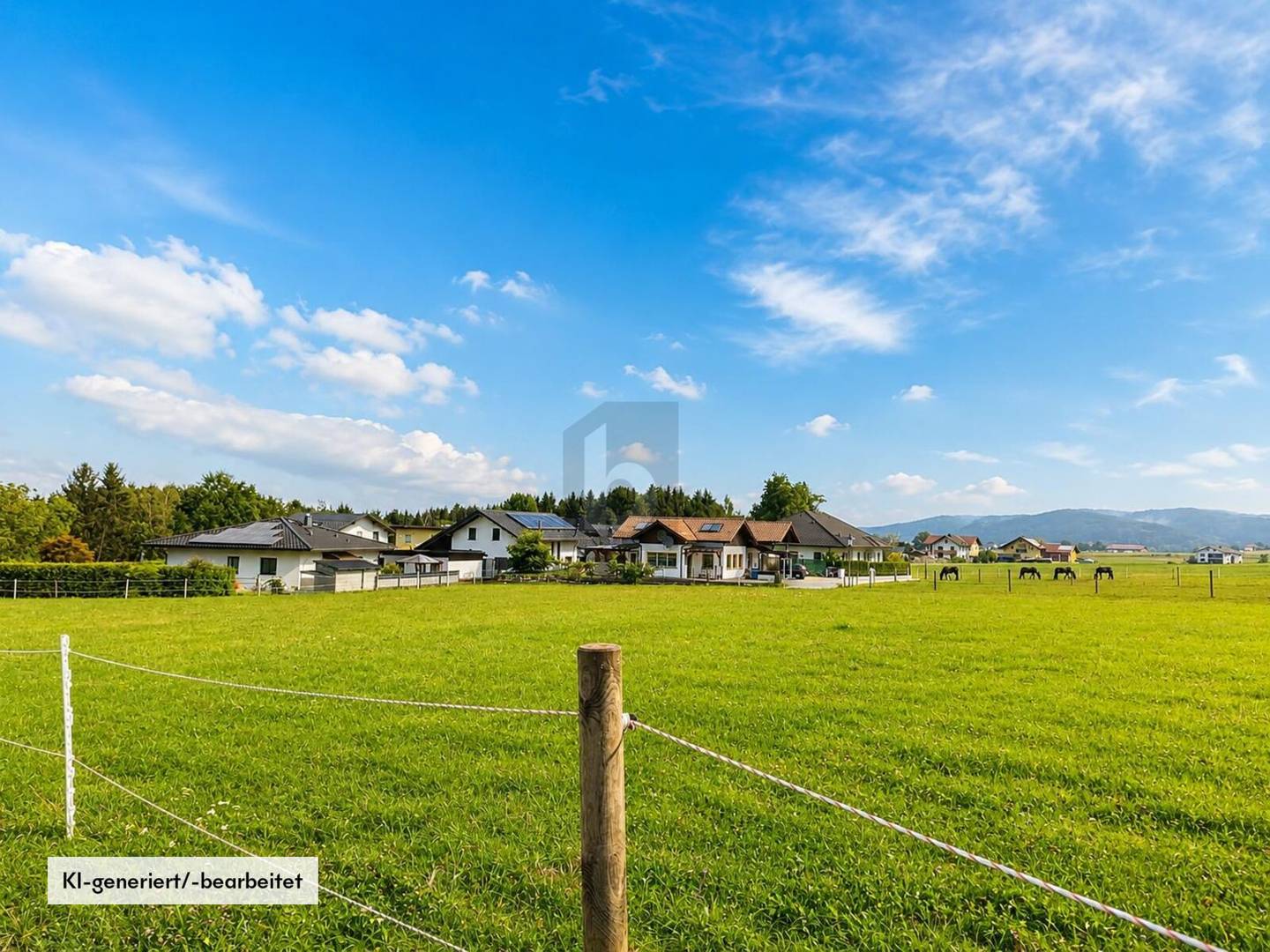 Sunny future site for a new build apartment in peaceful green surroundings
