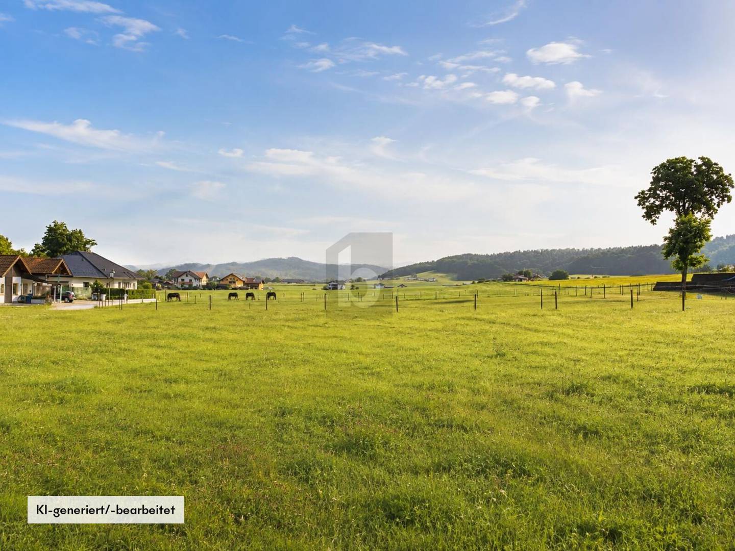 Sunny future site for a new build apartment in peaceful green surroundings