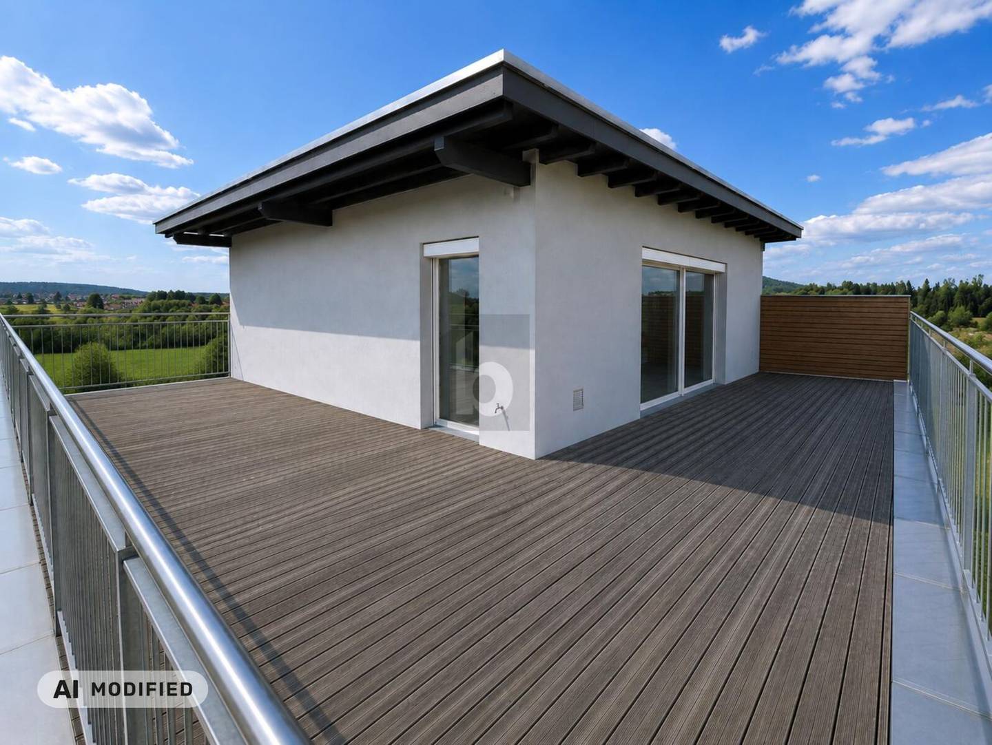 Penthouse with large roof terrace and wide view