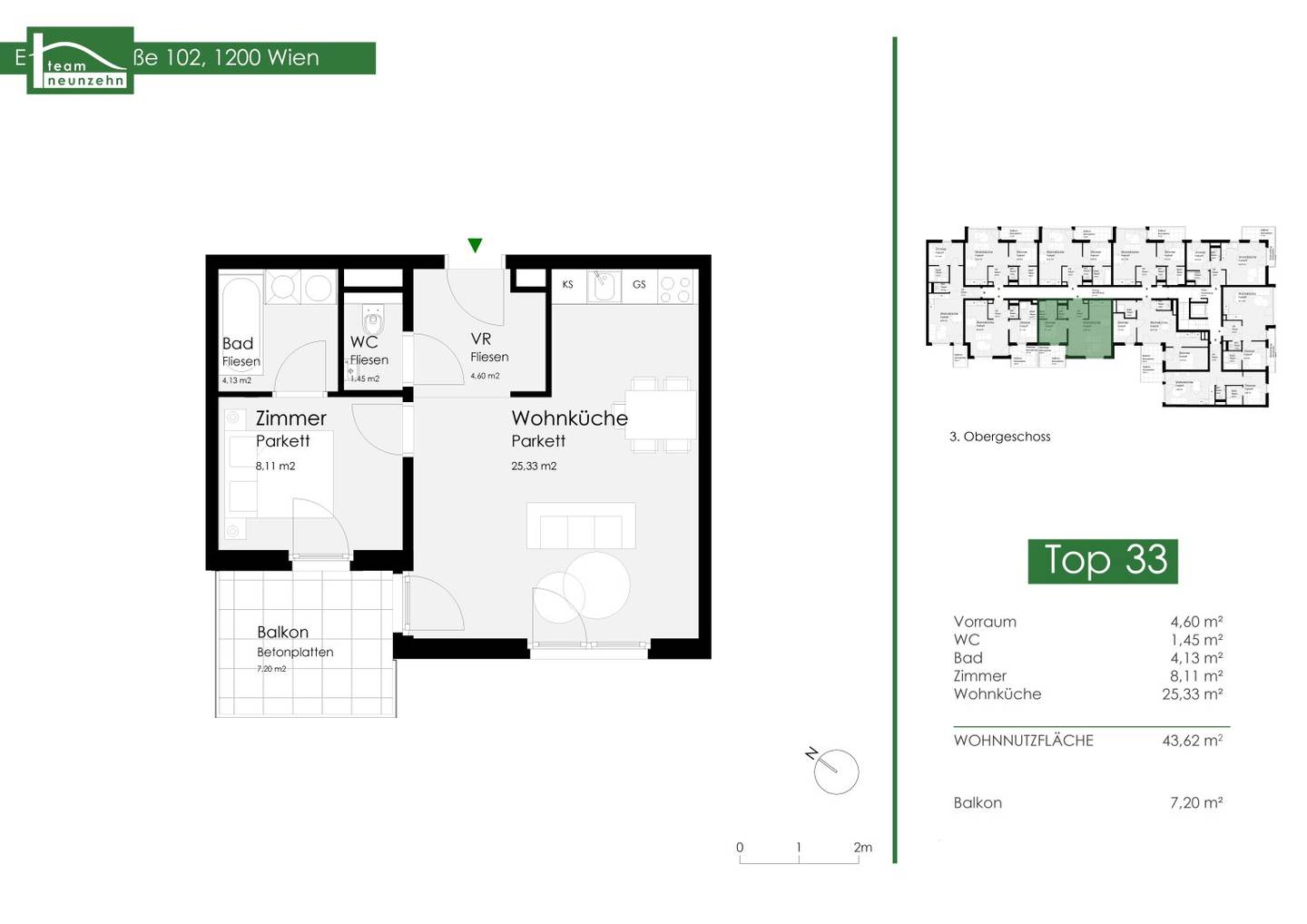 Neuwertige 2-Zimmer-Wohnung mit großer Innenhof-Fensterfront, Balkon und moderner Komplettküche! Nähe Millennium City, Handelskai und Donau!