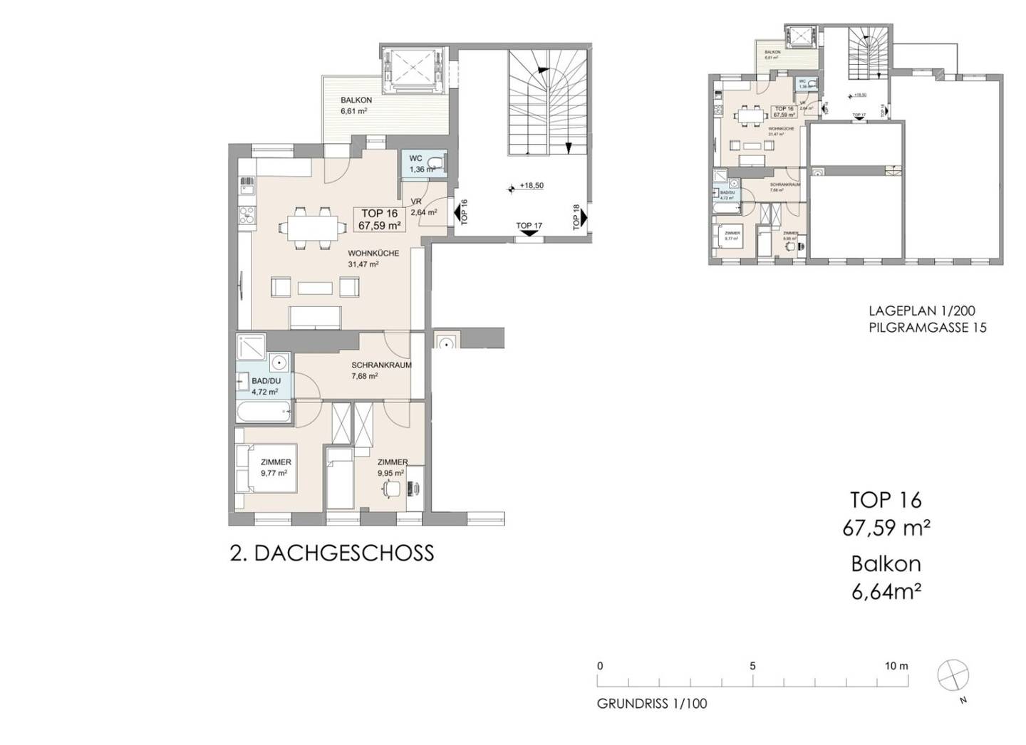 Top investment in an old building, 3-room apartment with balcony, rent freely negotiable