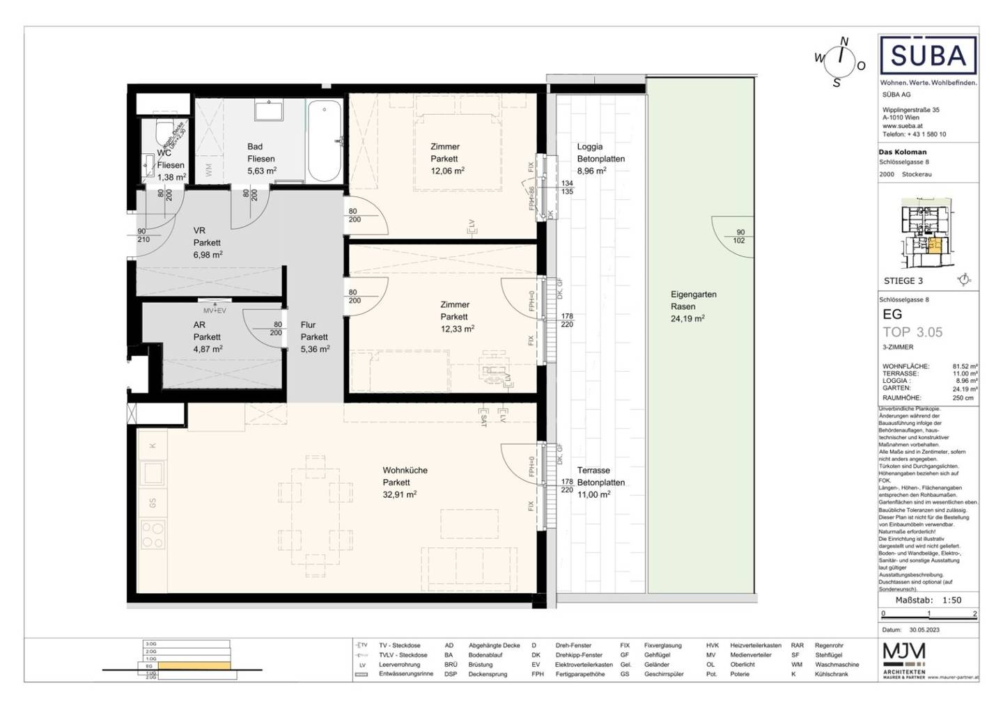 from November: 3-room garden apartment I in Stockerau