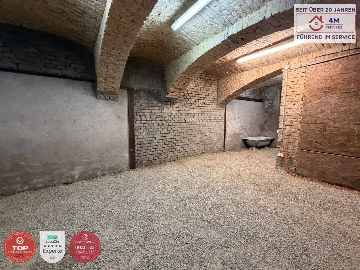 Versatile basement storage room with development potential