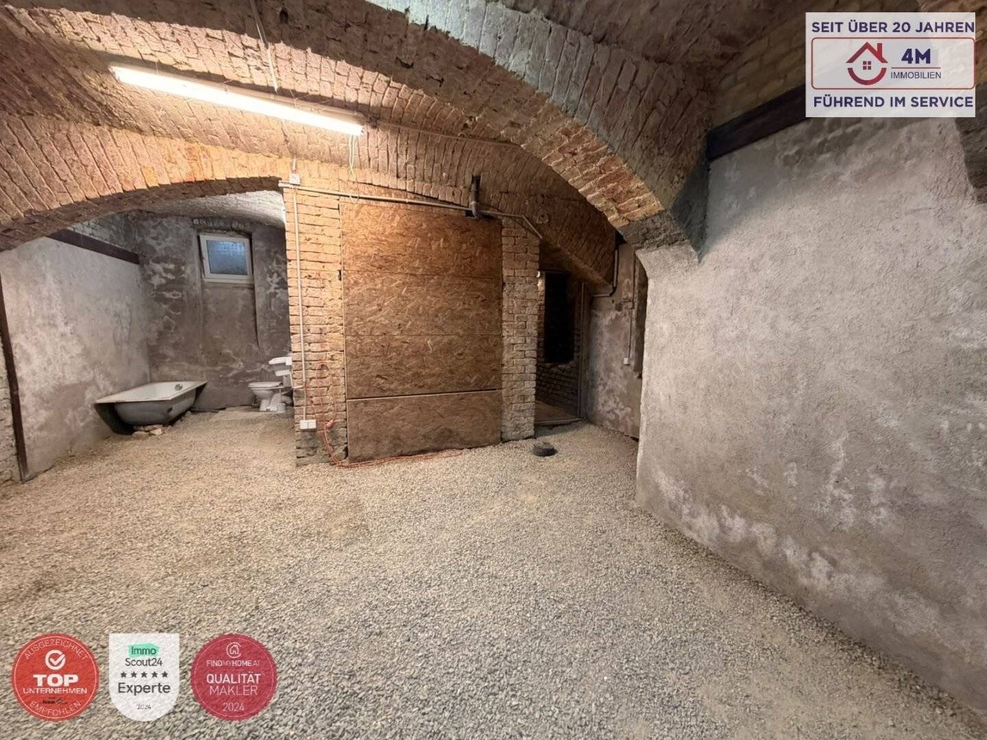 Versatile basement storage room with development potential
