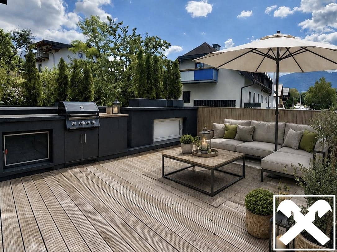 High quality penthouse with expansive living kitchen and garage
