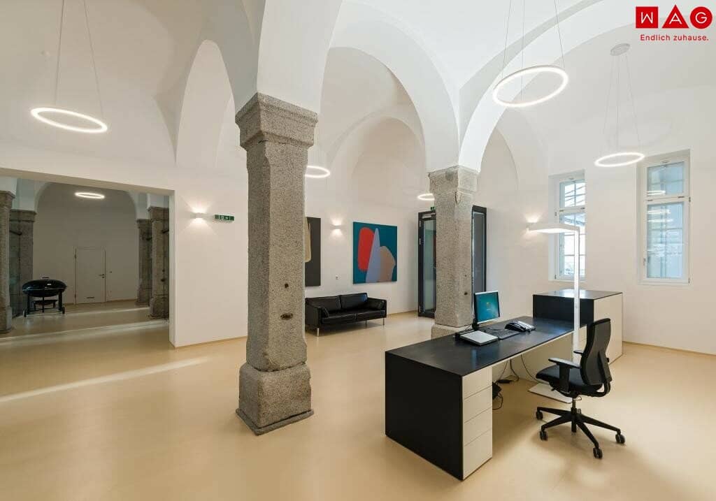 548 m² like-new, fully equipped XXL office and commercial space in the Dragoner Höfe Wels with extensive scope for customization