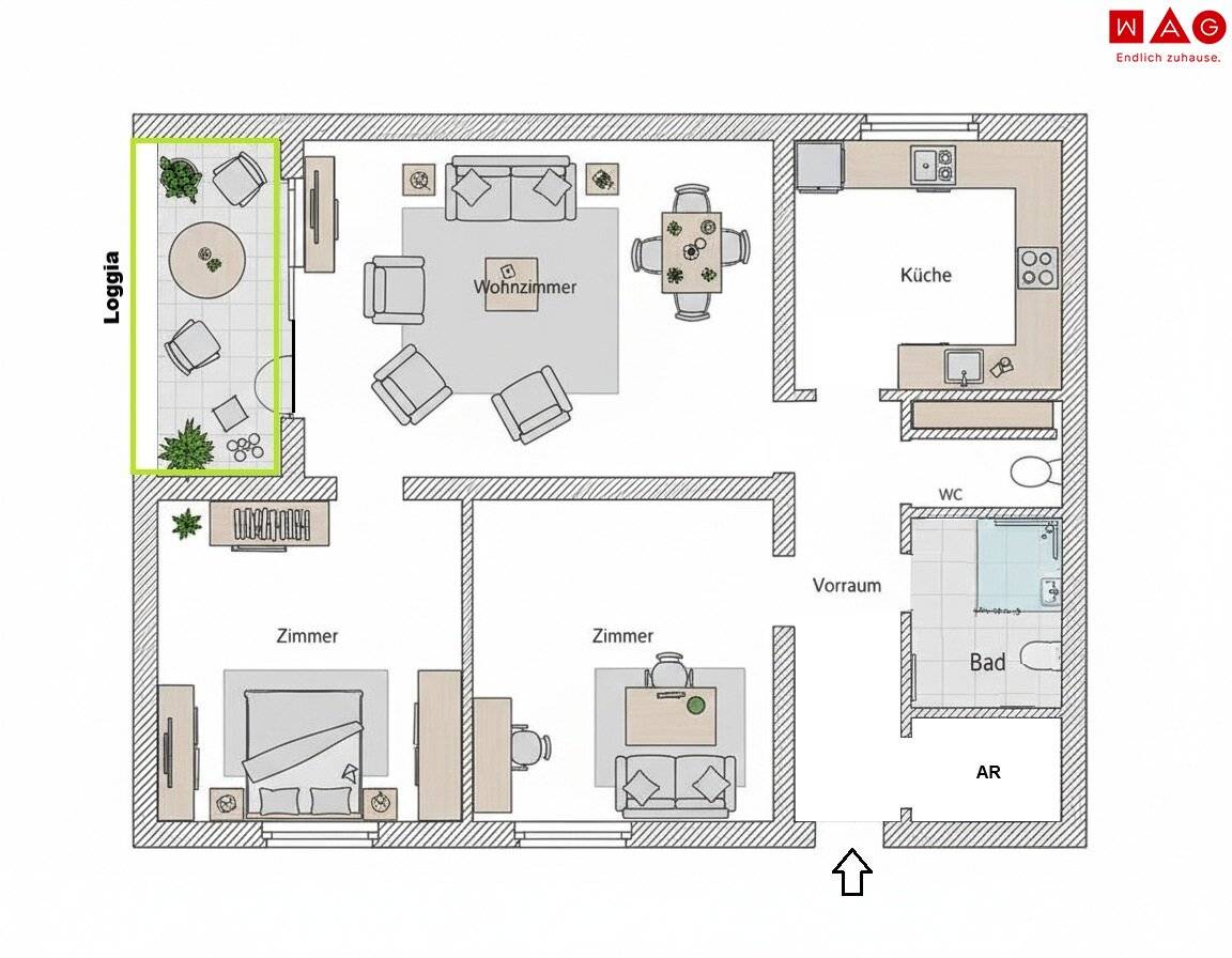 Neu sanierte Familienwohnung mit neuem Badezimmer