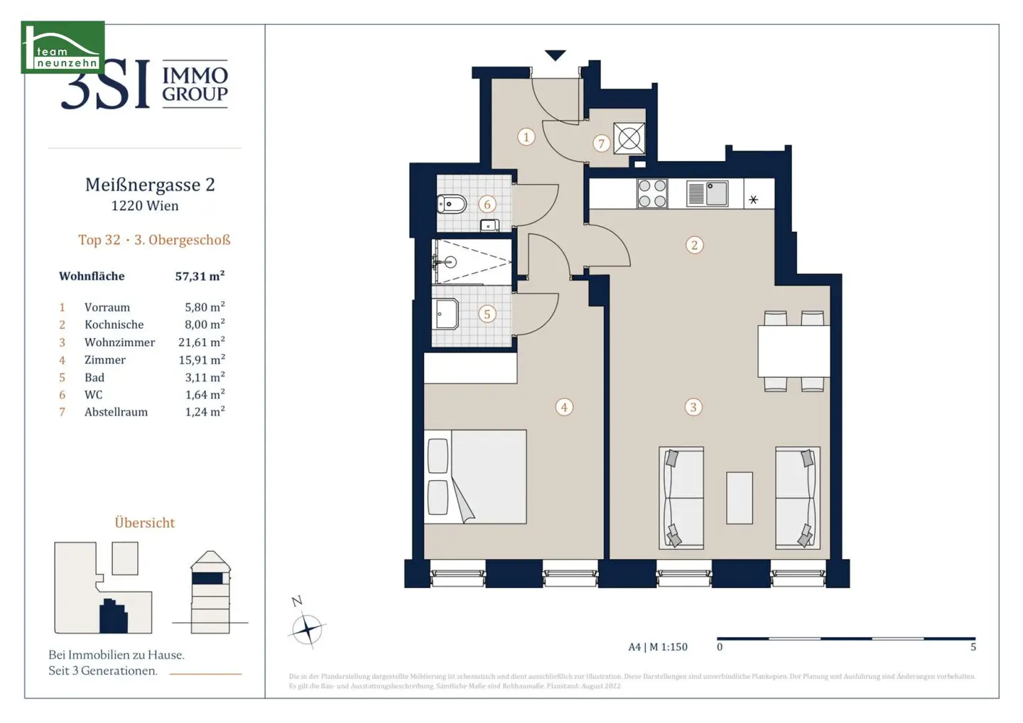 Beautiful old building style. Highest quality renovated first occupancy apartment with good connections.