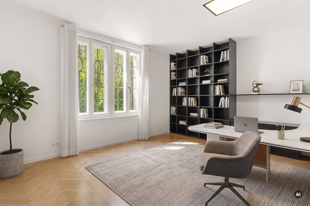 Lichtdurchflutete Wohnung in historischer Villa mit Parkgarten