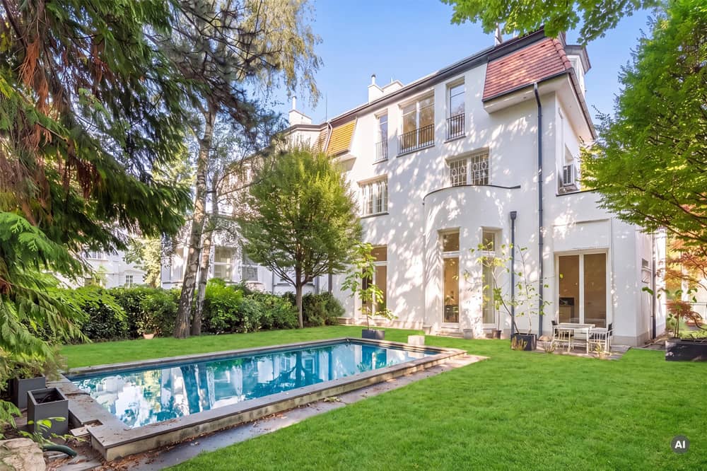 Lichtdurchflutete Wohnung in historischer Villa mit Parkgarten