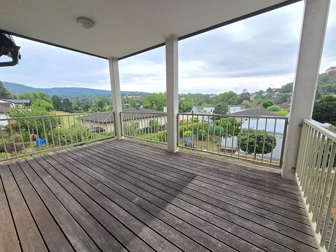 Living with wide view dream balcony castle view close to nature