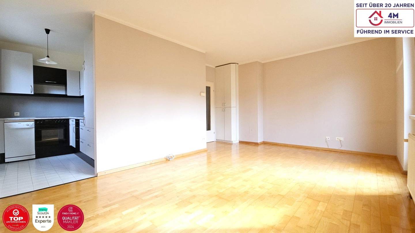 Freier Blick ins Grüne: Helle, ruhige 2-Zimmer-Wohnung direkt bei den Föhrenbergen!