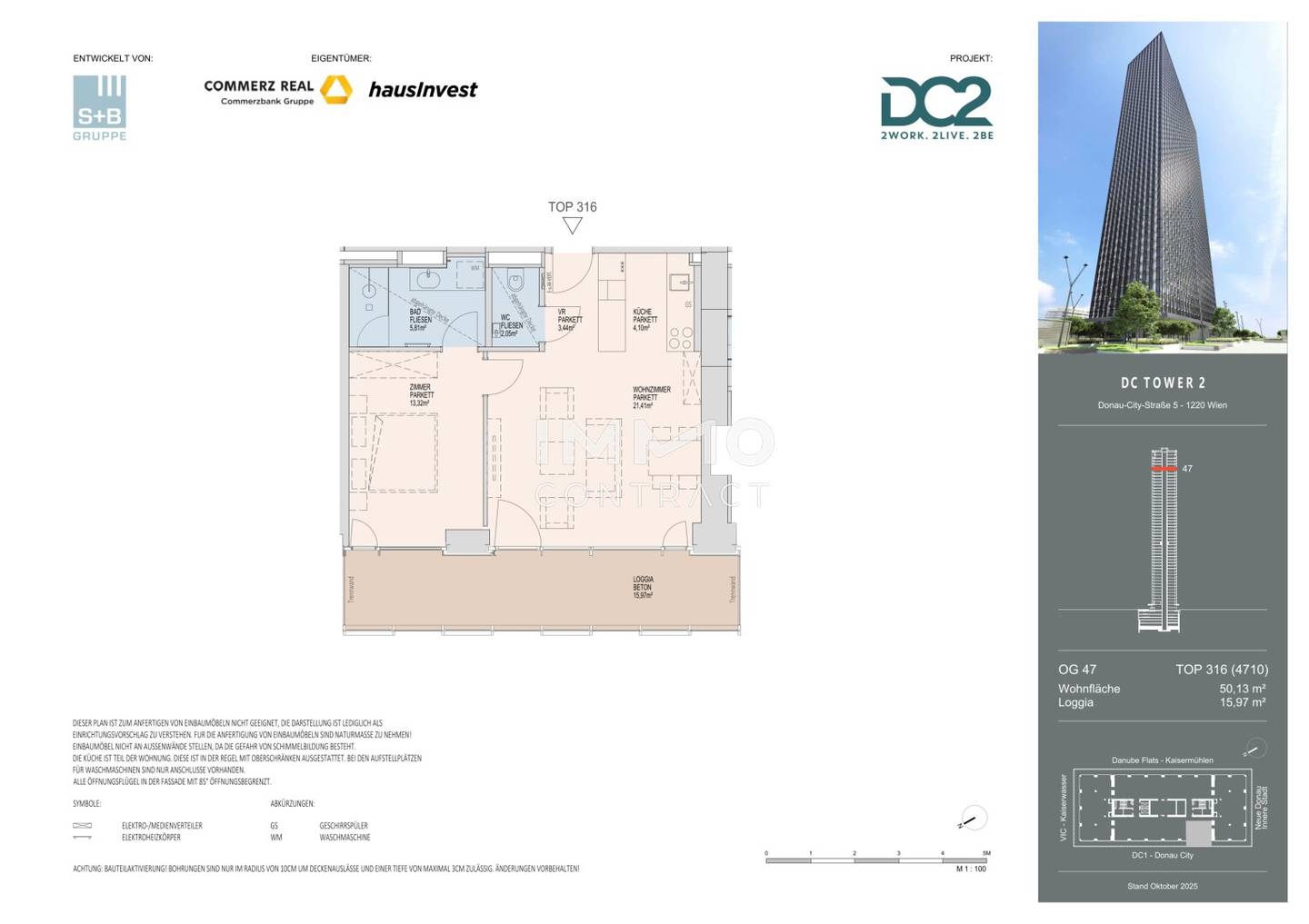 So close to the sky - DC2 Living - 2-room west orientation with loggia