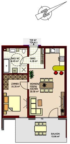 Bright Wohnung with balcony and underground parking