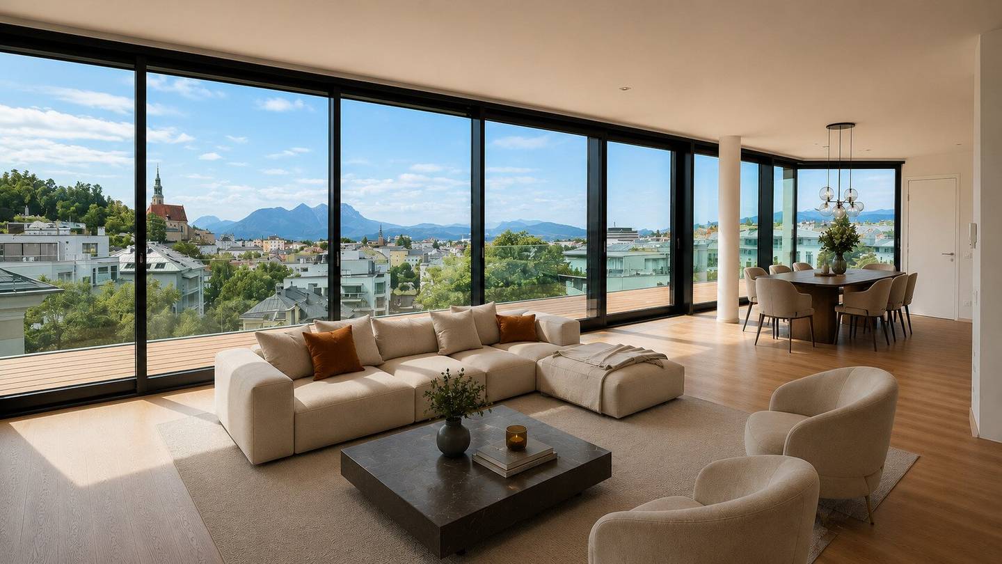 Above the Roofs of Salzburg – Exclusive Penthouse with Panoramic and Mountain Views
