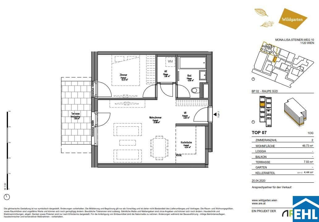 2-room apartment with terrace on the ground floor Living directly at Rosenhügel