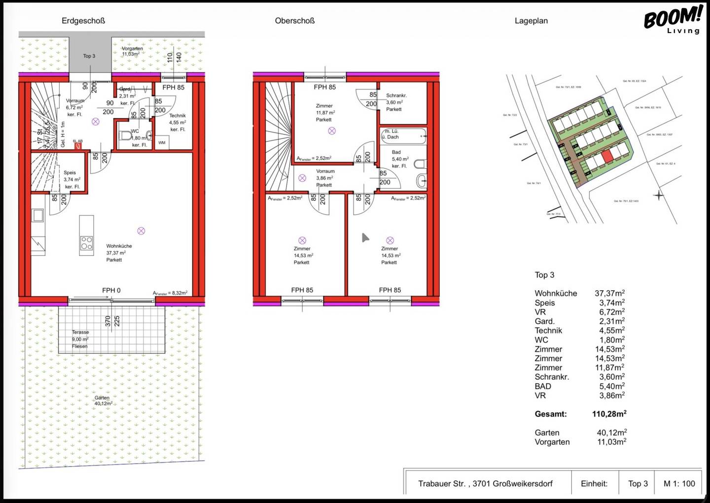 NEW BUILD IN GROSSWEIKERSDORF | 16 Row Houses from € 390,000 | approx. 110 m² Living Space + approx. 9 m² Terrace + Private Garden