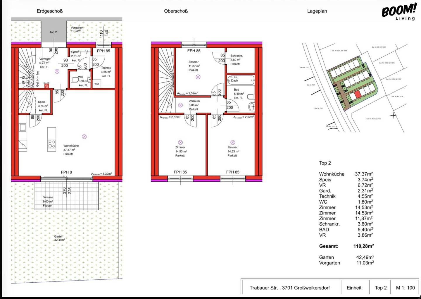 NEW BUILD IN GROSSWEIKERSDORF | 16 terraced houses from € 390.000 | around 110 m² usable living area + approx. 9 m² terrace + private garden